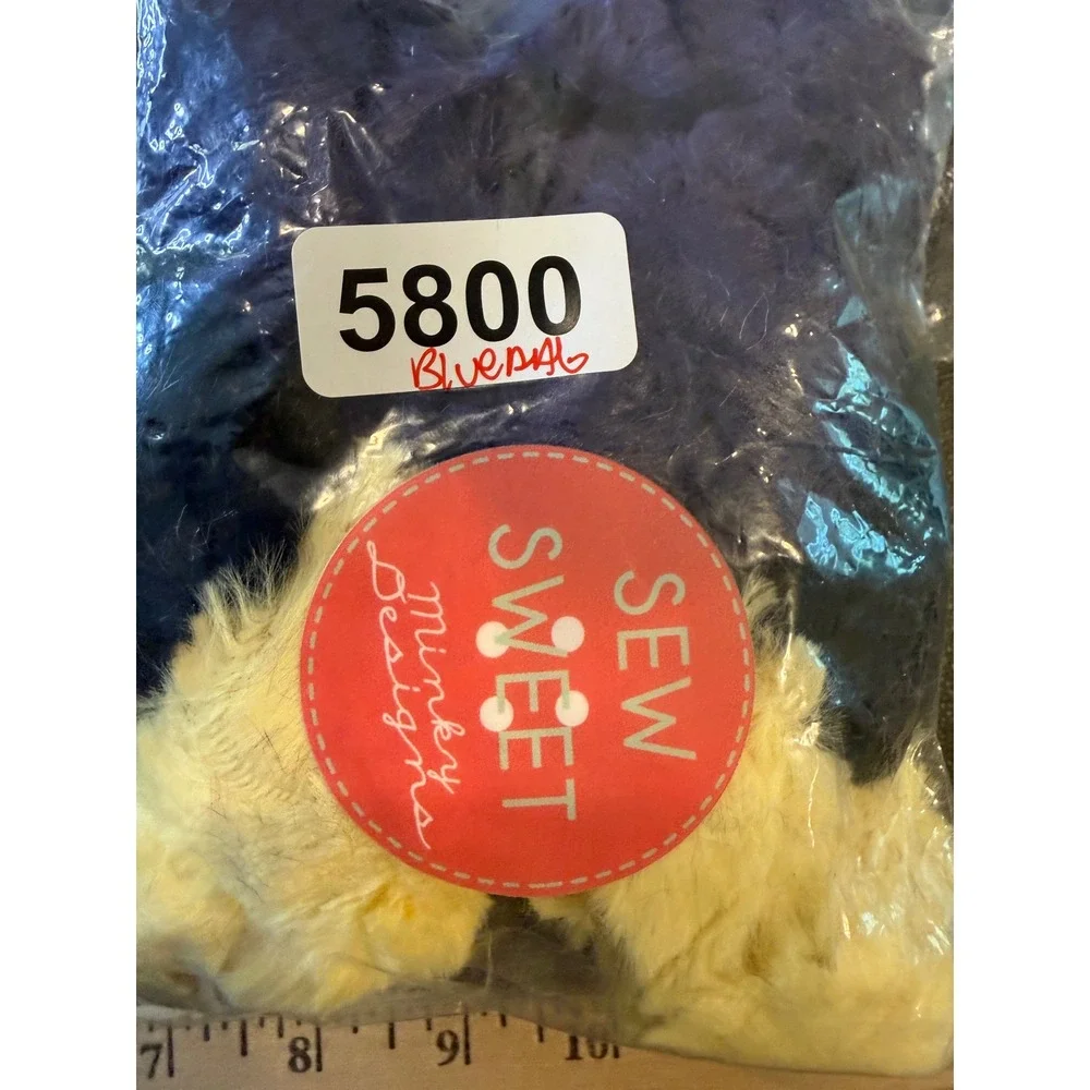 Sew Sweet Minky Designs Womens Hair Scrunchie Black Purple Yellow Plush 3 NEW
